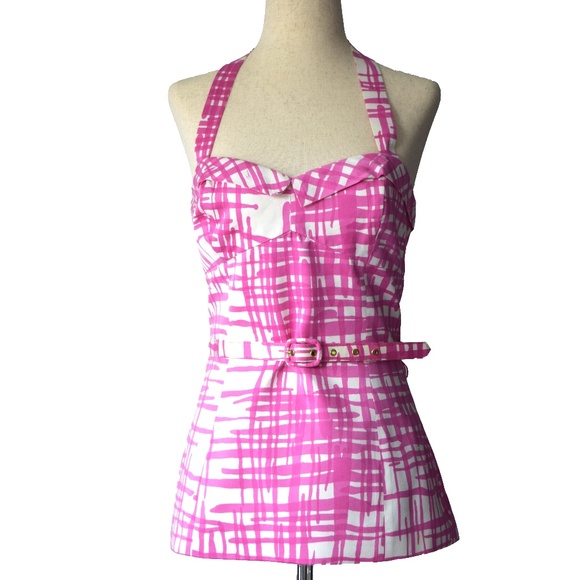 Trina Turk Fun & Sophisticated Pink Halter Top - Size 8 - Picture 1 of 7